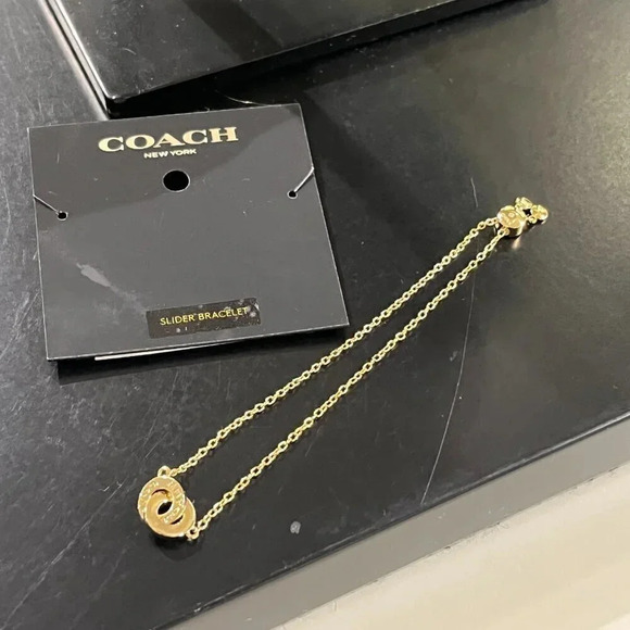 Coach Interlocking Open Circle Pearl Slider Bracelet CO232 - Picture 2 of 8